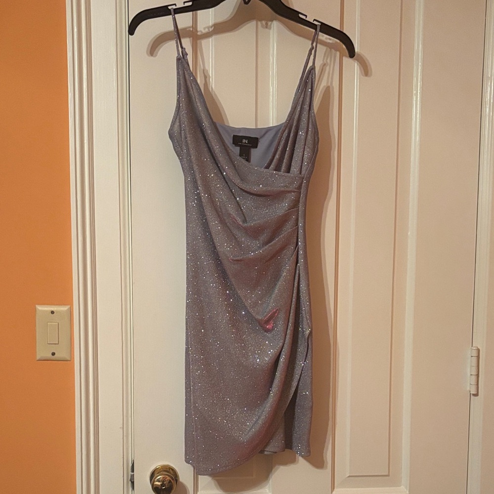 BCBG Glittering Silver Mini Dress